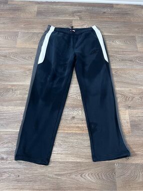 Nike Black Joggers with White Side Panels and Gray Trim/A393